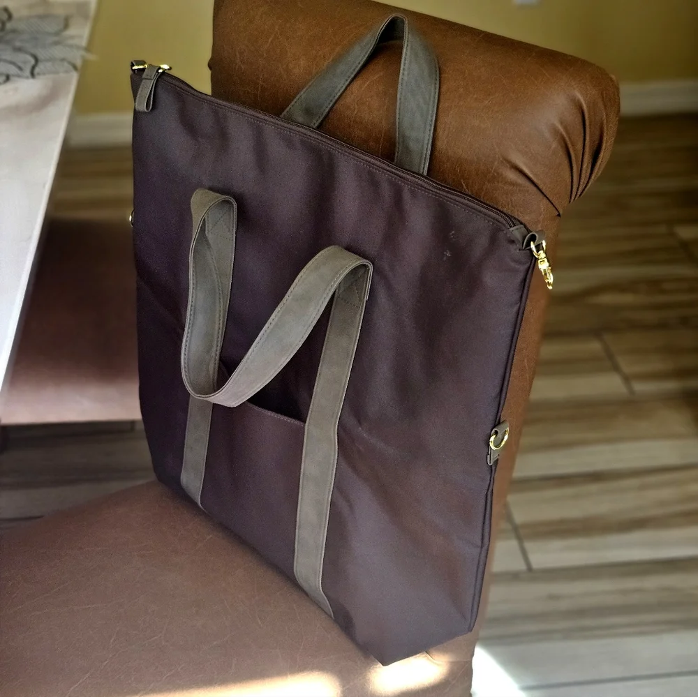 PACO RABANNE Weekender travel bag brown NEW good for laptop or papers for office